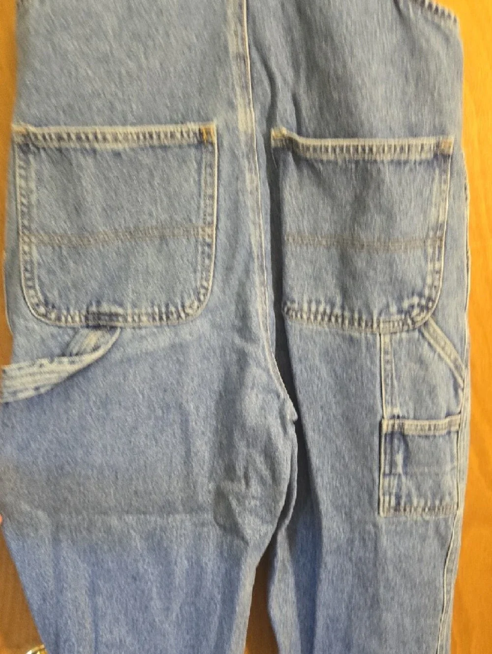 Light Wash Straight Leg Blue Denim Vintage 100 Cotton London Overalls Jumpsuit - Picture 6 of 12